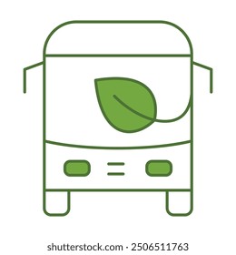 Eco Bus Editable Line Icons. Green Technology, Net Zero, Carbon Neutral and Environmental Sustainability Concept in Minimal Style. Thin Outline Icons Collection