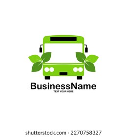 Eco bus leaf vector logo template. Suitable for business, web, natural, creative and art