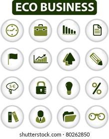eco business buttons, icons, signs, vector illustration