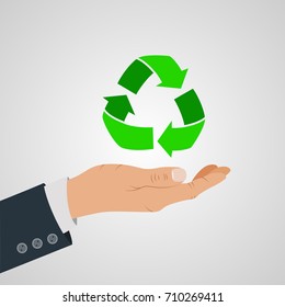 ECO Business Friendly Save Nature. Ecology design concept with Recycle symbol and flat icon. Vector illustration
