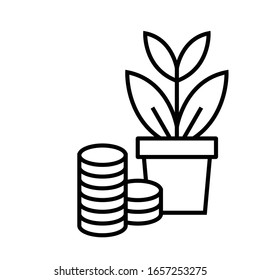 Eco business line icon, concept sign, outline vector illustration, linear symbol.