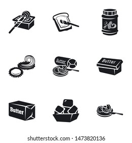Eco butter icon set. Simple set of 9 eco butter vector icons for web design isolated on white background