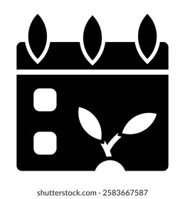 eco calender Vector glyph icon Design 