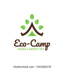 eco camp logo , make a better life by loving our environment