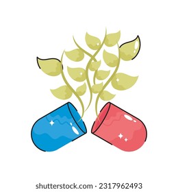 Eco capsule doodle vector outline Sticker. EPS 10 file