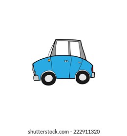 Eco car cartoon drawing vector