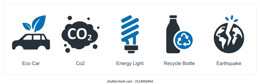 Eco Car And CO2 Icon Concept