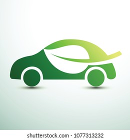 Eco car concept green drive with leaf symbol,vector illustration