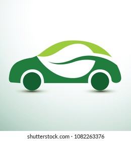 Eco car concept green drive with leaf symbol,vector illustration