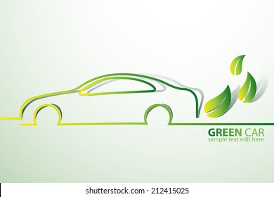 Eco car concept green drive with leaf symbol,vector illustration