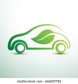 Eco car concept green drive with leaf symbol,vector illustration