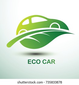 Eco car concept green drive with leaf symbol,vector illustration