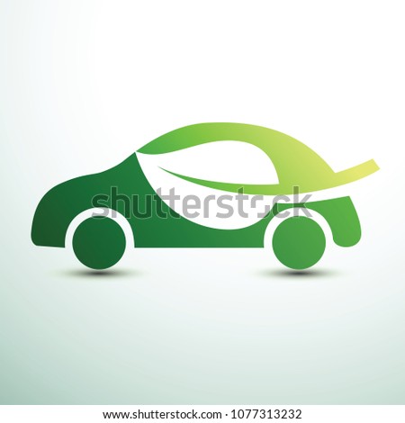 Eco car concept green drive with leaf symbol,vector illustration
