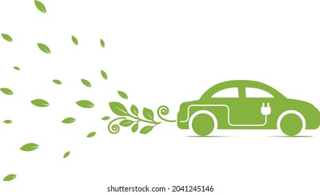 Eco car concept. world environment day concept. go green save the earth. vector illustrations