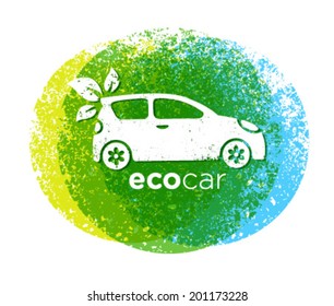 Eco Car Drive Green Vector Natural Friendly Concept