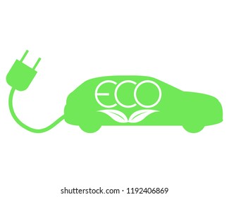 Eco car electric logo vector 