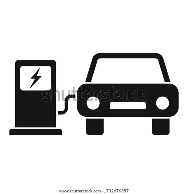 Eco car\
energy icon. Simple illustration of eco car energy vector icon for\
web design isolated on white\
background