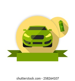 Eco car, in a flat design