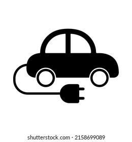 Eco Auto flach Symbol. Einfaches Logo im Umriss-Stil. Einzelbild Retro Auto Piktogramm.