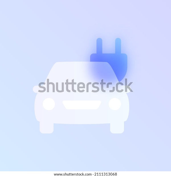eco\
car glass morphism trendy style icon. electric car color vector\
icon with blur, transparent glass and purple gradient. for web and\
ui design, mobile apps and promo business\
polygraphy