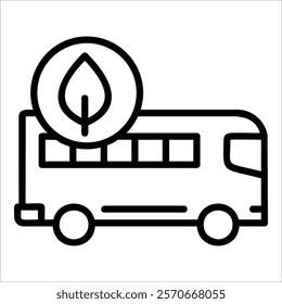 Eco Car Icon Element For Design