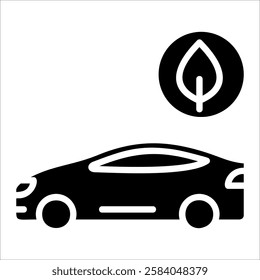 Eco Car Icon Element For Design