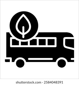 Eco Car Icon Element For Design