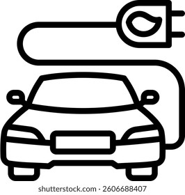 Eco Car Icon Element For Design