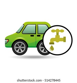 eco car icon environment water vector illustration eps 10