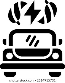 Eco Car Icon Glyph Vector Illustration