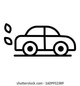 Eco car icon. Outline eco car vector icon for web design isolated on white background
