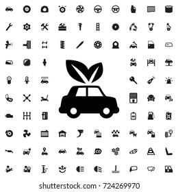 Eco car icon. set of filled car service icons.