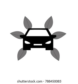 Eco car icon. Eco taxi sign. Ecology symbol. Nature friendly driving. Green car symbol. Flat design. Vector Illustration.