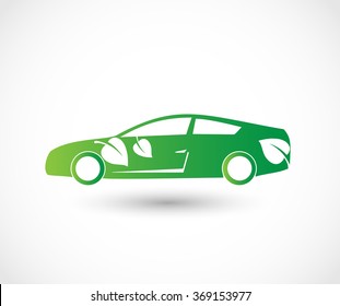 Eco car icon vector