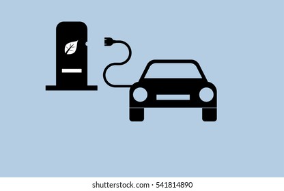Eco car icon Vector.