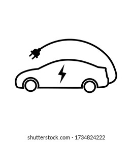 Eco car icon vector on white background.