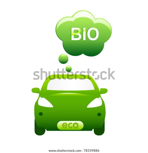 Eco Car, Isolated On White Background,
Vector Illustration
