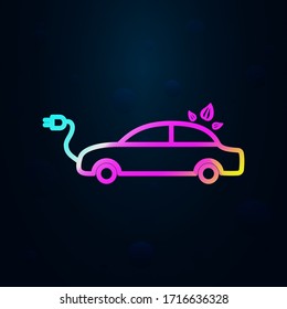 Eco car, leaf nolan icon. Simple thin line, outline vector of car harmful gases icons for ui and ux, website or mobile application