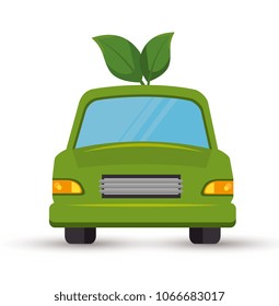 eco car leafs isolated icon