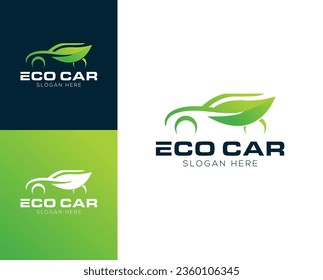 Ilustración vectorial del diseño del logotipo de Eco Car