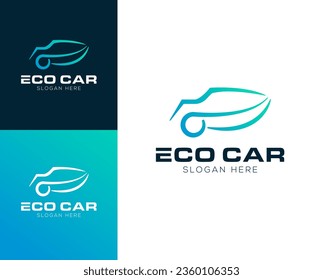 Ilustración vectorial del diseño del logotipo de Eco Car