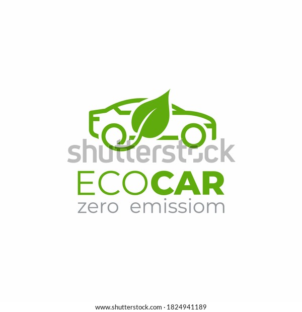 Eco car logo\
template. Green car icon. Green leaf and car sign.  Environment\
protection transport\
symbol.