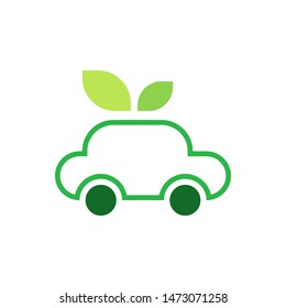 Eco car logo template vector transport clean energy icon design
