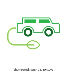 Eco car logo template vector transport clean energy icon design
