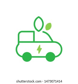 Eco car logo template vector transport clean energy icon design