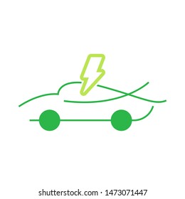 Eco car logo template vector transport clean energy icon design