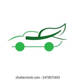 Eco car logo template vector transport clean energy icon design