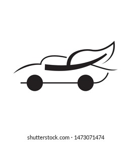 Eco car logo template vector transport clean energy icon design