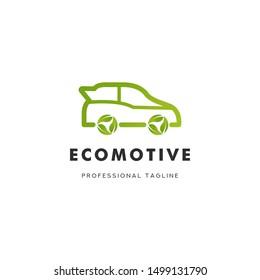 Eco Car Logo Vector Icon Template Design Illustration