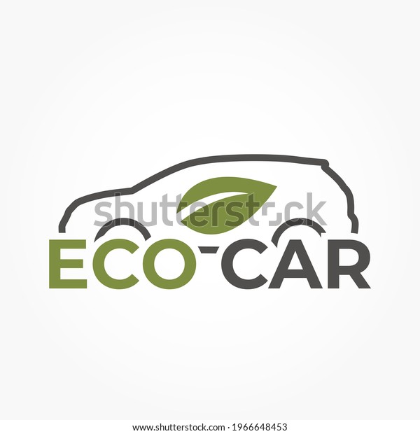 eco car logo. zero emission\
vehicle, environment and eco friendly transport. color vector\
image